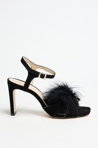 Nubuck Sandalen met Hak - Zwart