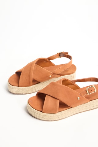Sandalen met Sleehak - Bruin