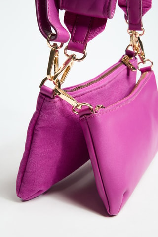 Sac bandoulière en cuir Alio - Fuchsia