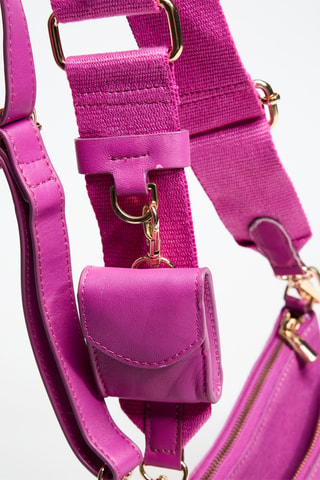 Sac bandoulière en cuir Alio - Fuchsia