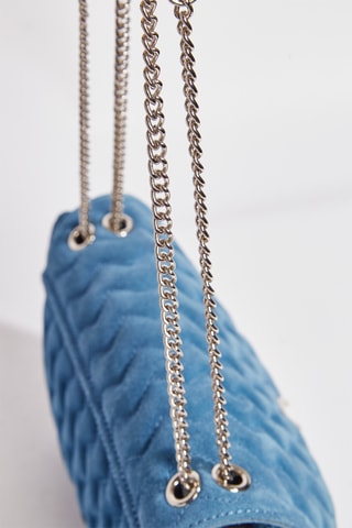 Sac bandoulière en cuir Anabella - Bleu