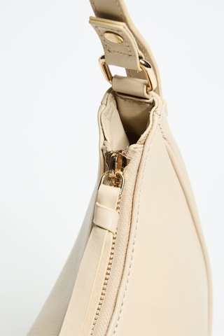 Sac porté épaule en cuir Auriane - Beige