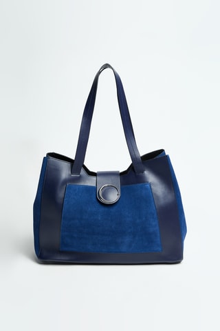 Cabas en nubuck Leonie - Bleu