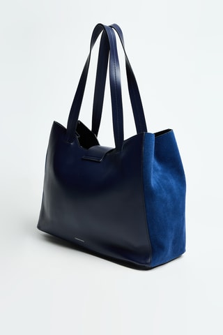 Cabas en nubuck Leonie - Bleu