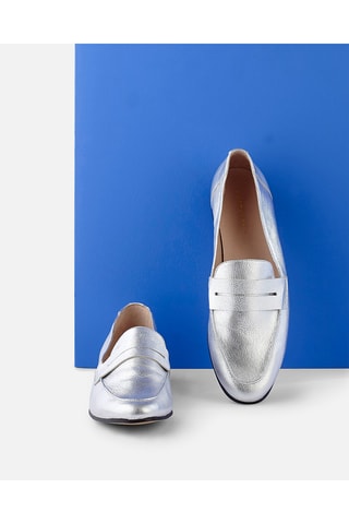 Mocassins en cuir Viveca - Argenté