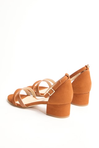 Leren Sandalen met Hak - Bruin