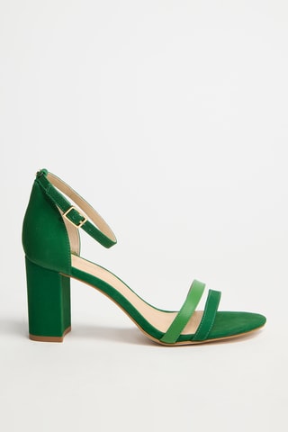 Leren Sandalen met Hak - Groen