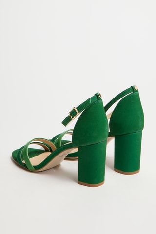 Leren Sandalen met Hak - Groen