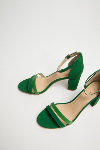 Leren Sandalen met Hak - Groen