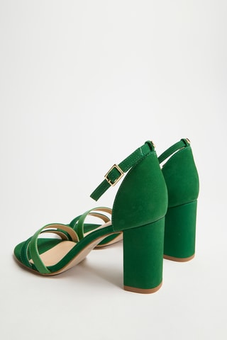 Leren Sandalen met Hak - Groen