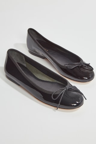 Ballerines vernies en cuir Zalana - Noir