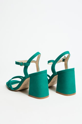Leren Sandalen met Hak - Turquoise