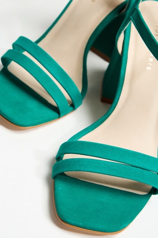 Leren Sandalen met Hak - Turquoise