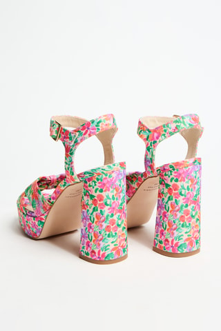 Leren Platform Sandalen - Multicolor