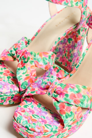 Leren Platform Sandalen - Multicolor