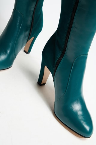 Bottes en cuir verni Zanelle - Vert