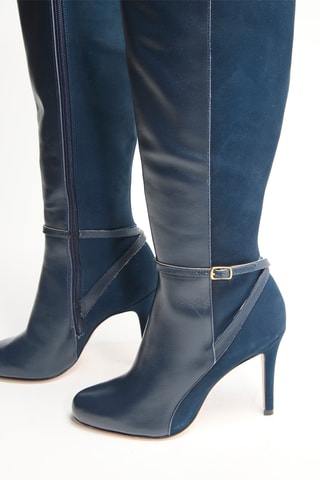 Bottes en cuir Zateli - Bleu marine