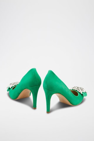 Escarpins en cuir de chèvre velours Manifika - Vert