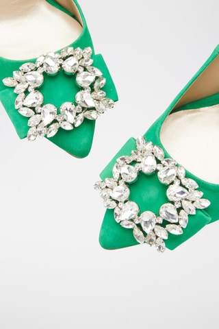 Escarpins en cuir de chèvre velours Manifika - Vert