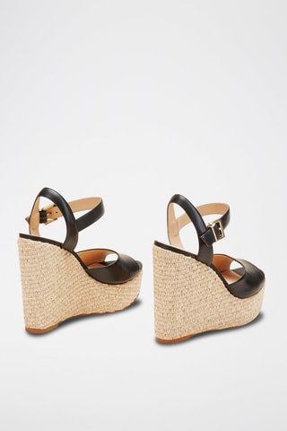 Sandales compensées en cuir Jamea 2 - Noir