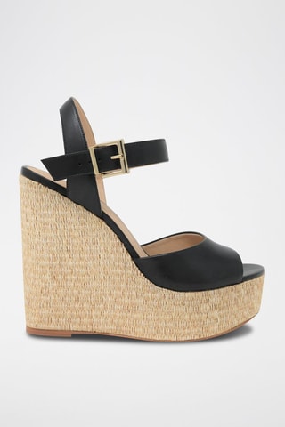 Sandales compensées en cuir Jamea 2 - Noir
