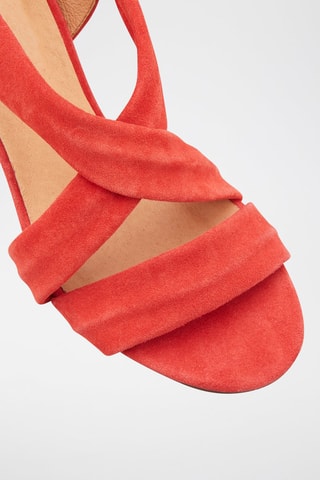 Sandales à talons en cuir de chèvre nubuck Vizzo Rouge