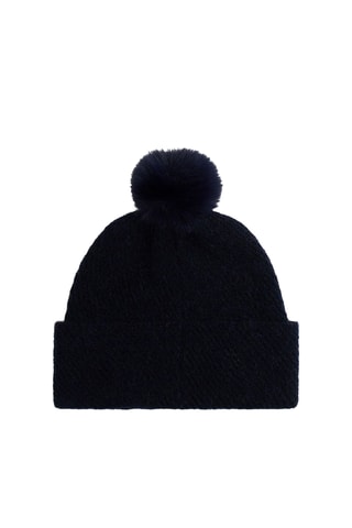 Alpacawollen en Wollen Muts met Pompon - Tommy Hilfiger - Blauw