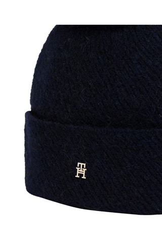 Alpacawollen en Wollen Muts met Pompon - Tommy Hilfiger - Blauw