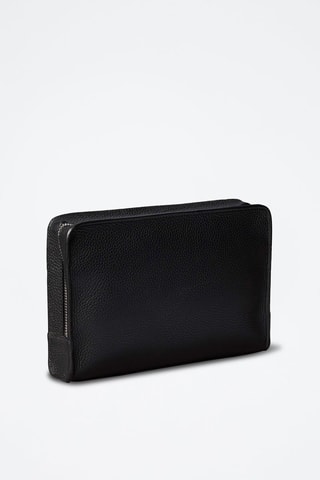 Leren Clutch - Zwart - Zwart en zilverkleurig