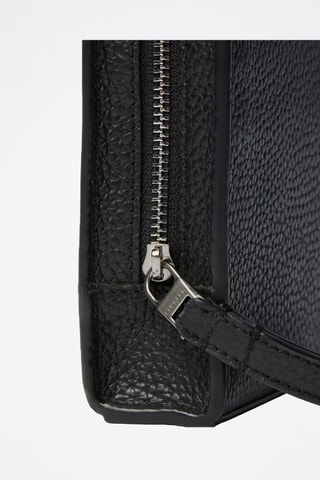 Leren Clutch - Zwart - Zwart en zilverkleurig
