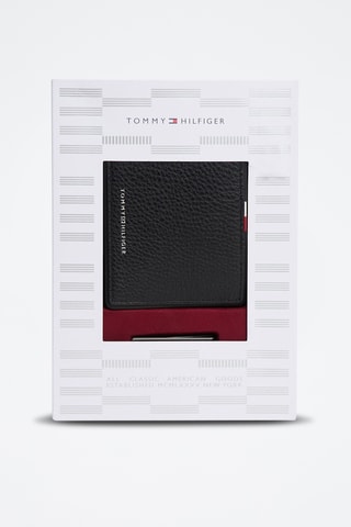 Leren Portefeuille en Biljettenklem - Tommy Hilfiger - Zwart