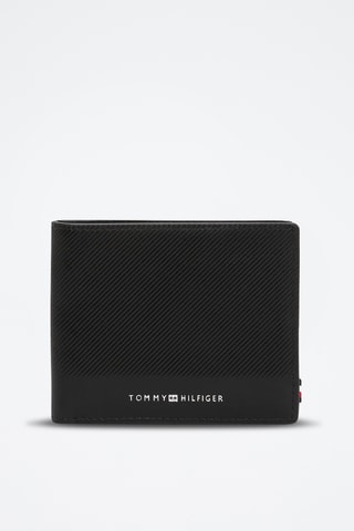 Leren Portefeuille - Tommy Hilfiger - Zwart