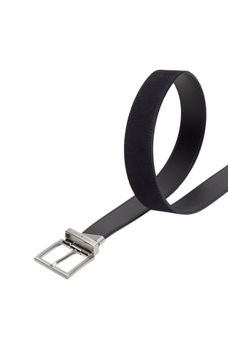 Dubbelzijdige splitleren riem - Tommy Hilfiger - Zwart