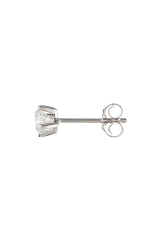 Puces Single diamond - Or blanc et diamants