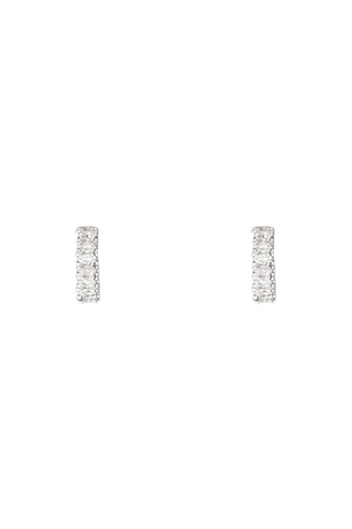 Puces Precious barrette  -  Or blanc et diamants