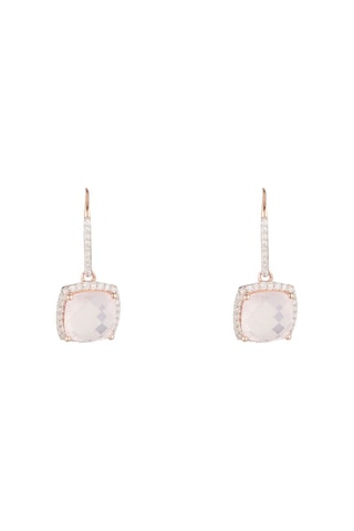 Boucles d’oreilles Hobart - Or rose, diamants et quartz