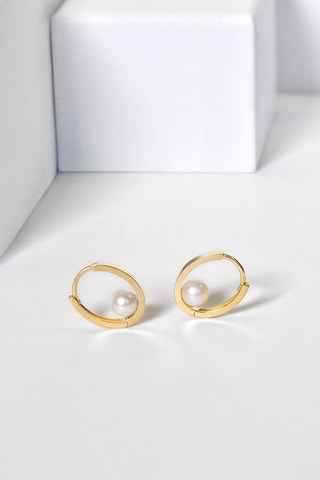 Créoles Cerceau - Or jaune et perles de culture