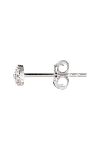 Puces Round Stud - Or blanc et diamants