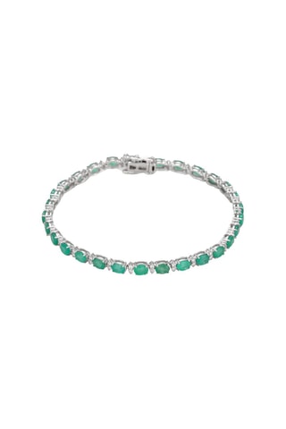 Bracelet Chemin précieux - Or blanc, diamants et émeraude