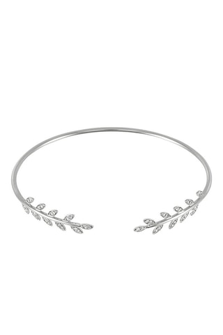 Jonc Comme une feuille - Or blanc et diamants