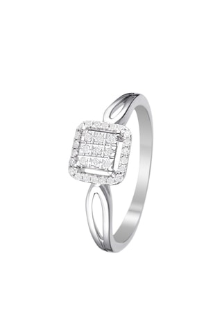Bague L'amour au carré  - Or blanc et diamants