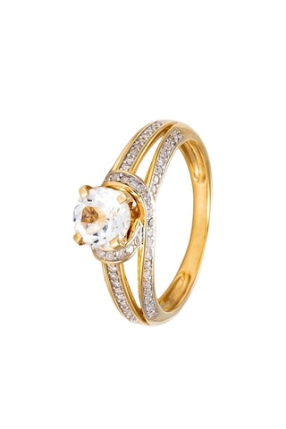 Bague Mackay - Or jaune, diamants et topaze