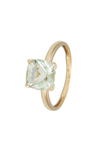 Bague Prasiolite Unique - Or jaune et améthyste