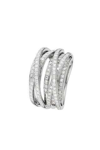 Bague New Entrelacs Candides  Or blanc et diamants