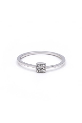 Bague Carré de lumière - Or blanc et diamants