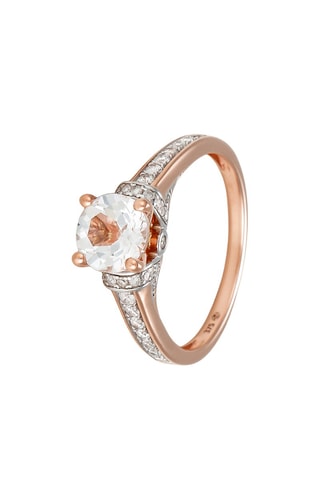 Bague Chera - Or rose, diamants et topaze