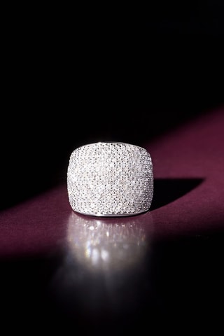 Bague Pavage Eclatant   Or blanc et diamants