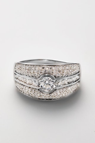 Bague Jonc Lumineux Or blanc et diamants