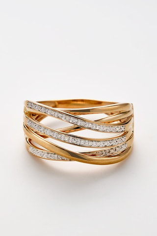 Bague Méli-mélo scintillant - Or jaune et diamants