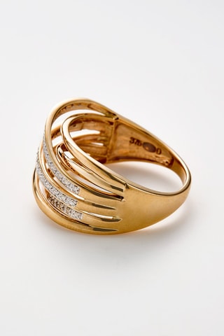 Bague Méli-mélo scintillant - Or jaune et diamants